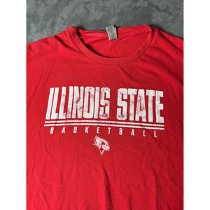 Distressed Illinois State Basketball Redbirds T-Shirt Red Large Short Sleeve Tee